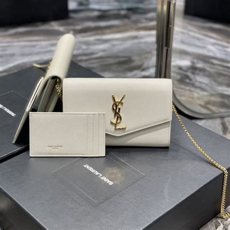 ysl white chain wallet|ysl uptown wallet on chain.